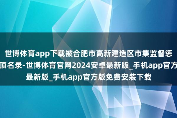 世博体育app下载被合肥市高新建造区市集监督惩处局列入联想绝顶名录-世博体育官网2024安卓最新版_手机app官方版免费安装下载