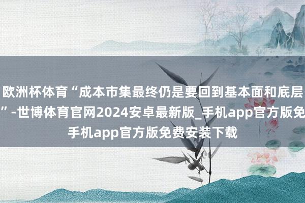 欧洲杯体育“成本市集最终仍是要回到基本面和底层逻辑的订价”-世博体育官网2024安卓最新版_手机app官方版免费安装下载