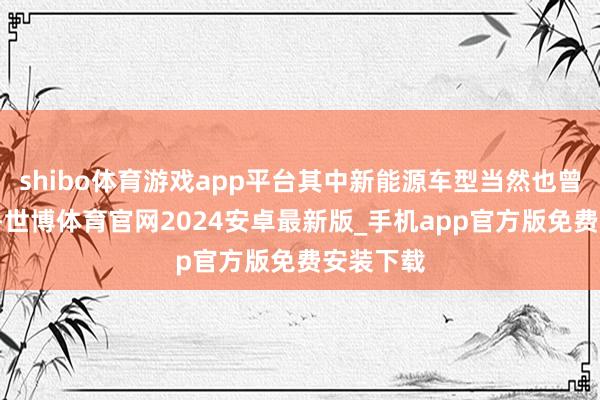 shibo体育游戏app平台其中新能源车型当然也曾C位主角-世博体育官网2024安卓最新版_手机app官方版免费安装下载