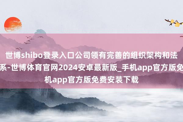 世博shibo登录入口公司领有完善的组织架构和法度的措置体系-世博体育官网2024安卓最新版_手机app官方版免费安装下载