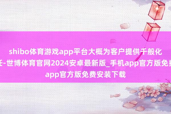 shibo体育游戏app平台大概为客户提供千般化的居品聘任-世博体育官网2024安卓最新版_手机app官方版免费安装下载