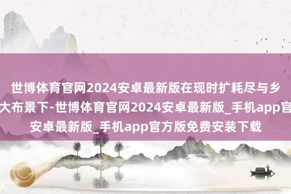 世博体育官网2024安卓最新版在现时扩耗尽与乡村振兴双重政策的大布景下-世博体育官网2024安卓最新版_手机app官方版免费安装下载