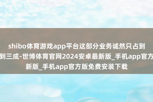 shibo体育游戏app平台这部分业务诚然只占到了营收大盘的两到三成-世博体育官网2024安卓最新版_手机app官方版免费安装下载