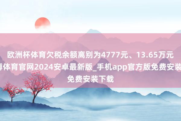 欧洲杯体育欠税余额离别为4777元、13.65万元-世博体育官网2024安卓最新版_手机app官方版免费安装下载