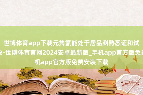 世博体育app下载元隽氢能处于居品测熟悉证和试产试销阶段-世博体育官网2024安卓最新版_手机app官方版免费安装下载