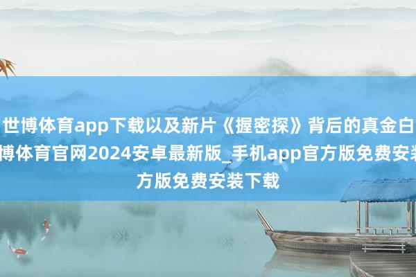 世博体育app下载以及新片《握密探》背后的真金白银-世博体育官网2024安卓最新版_手机app官方版免费安装下载